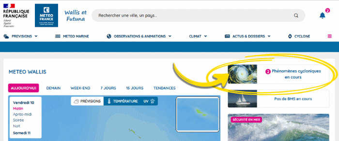 Suivi des phénomènes cycloniques