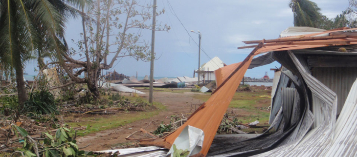 Wallis après le passage d'Evan